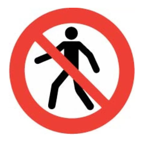 ​No Thoroughfare Labels 100mm