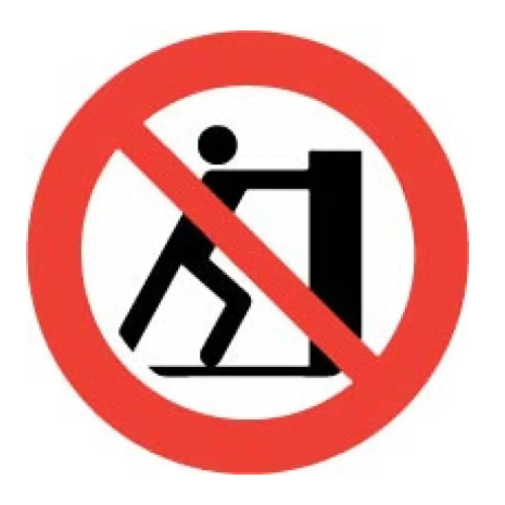 No Pushing Labels 100mm