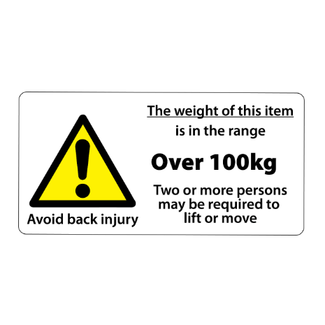 ​Weight Limit over 100kg Labels 100x50mm