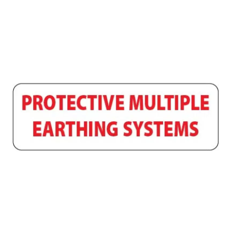 ​Protective Multiple Earthing Systems Labels 80x26mm