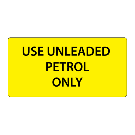Use Unleaded Petrol Only Labels