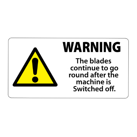 ​Warning Rotating Blades Label (100x50mm)