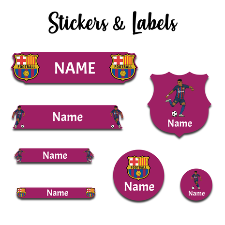 Ajooba - Football-Purple  Personalized Labels -Value pack of 108 labels