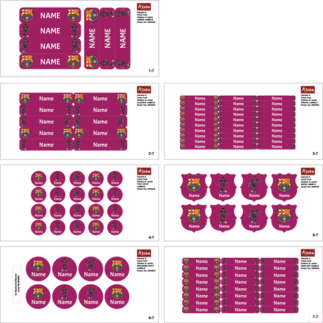 Ajooba - Football-Purple  Personalized Labels -Value pack of 108 labels