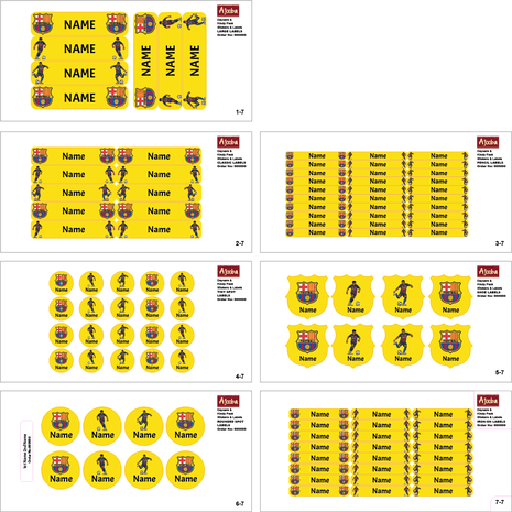 Ajooba - Football- Yellow Personalized Labels -Value pack of 108 labels