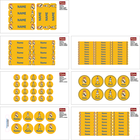 Ajooba - Football- Yellow01 Personalized Labels -Value pack of 108 labels