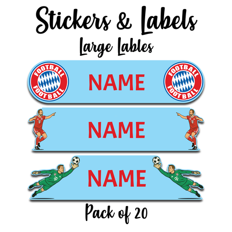 Ajooba - Football- Light Blue Personalized Labels -Value pack of 108 labels