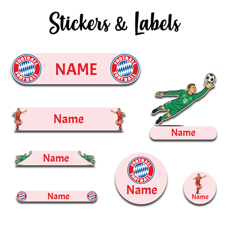 Ajooba - Football- Light Red Personalized Labels -Value pack of 108 labels