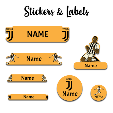 Ajooba - Football- Orange01 Personalized Labels -Value pack of 108 labels