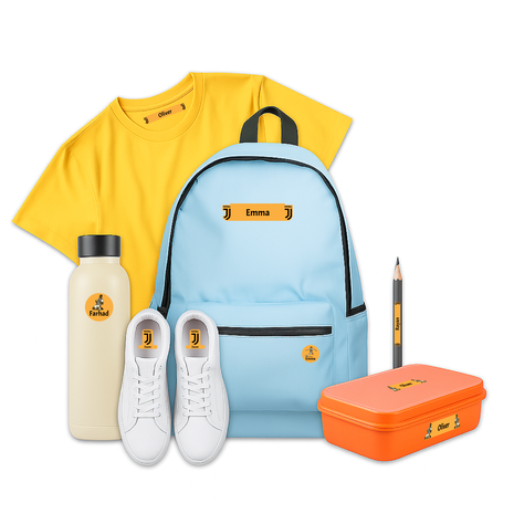 Ajooba - Football- Orange01 Personalized Labels -Value pack of 108 labels