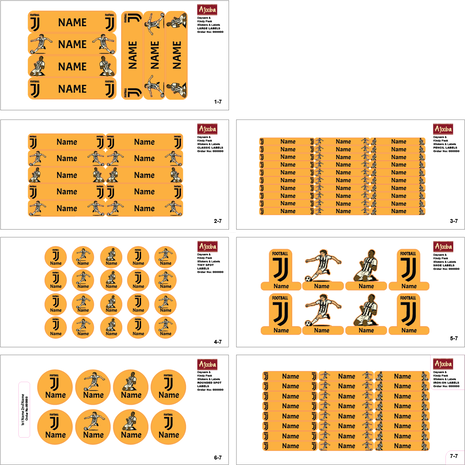 Ajooba - Football- Orange01 Personalized Labels -Value pack of 108 labels