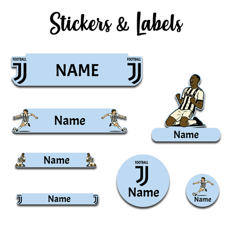 Ajooba - Football- Blue01 Personalized Labels -Value pack of 108 labels