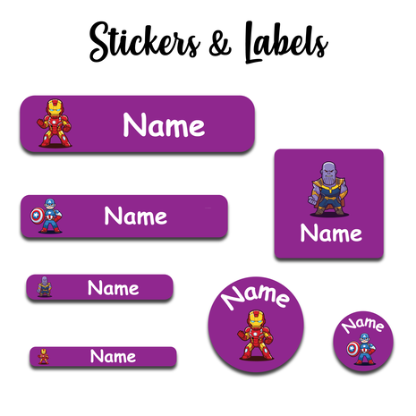 Ajooba - Wolrd Saver -  Purple Personalized Labels -Value pack of 108 labels