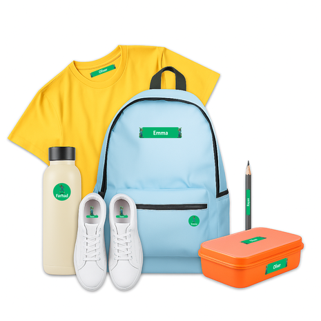 Ajooba - Cricket Green Personalized Labels -Value pack of 108 labels