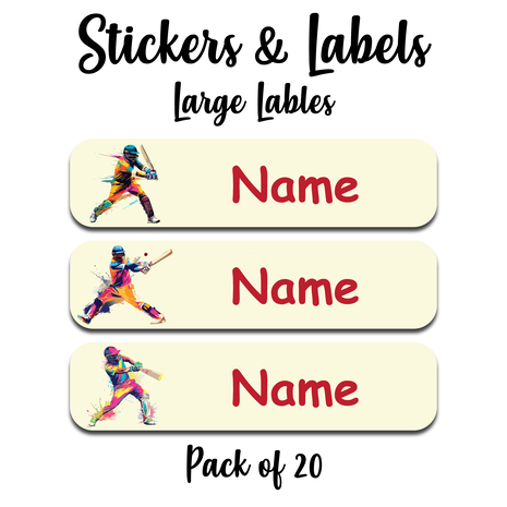 Ajooba - Cricket010 Light Yellow Personalized Labels -Value pack of 108 labels