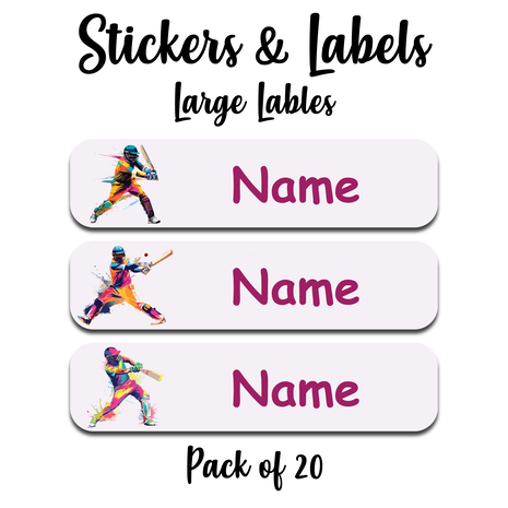 Ajooba - Cricket010 Light Purple Personalized Labels -Value pack of 108 labels