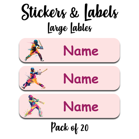 Ajooba - Cricket010 Light Red Personalized Labels -Value pack of 108 labels