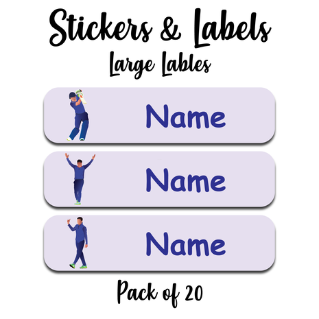 Ajooba - Cricket Purple Personalized Labels -Value pack of 108 labels