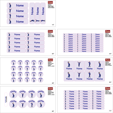 Ajooba - Cricket Purple Personalized Labels -Value pack of 108 labels