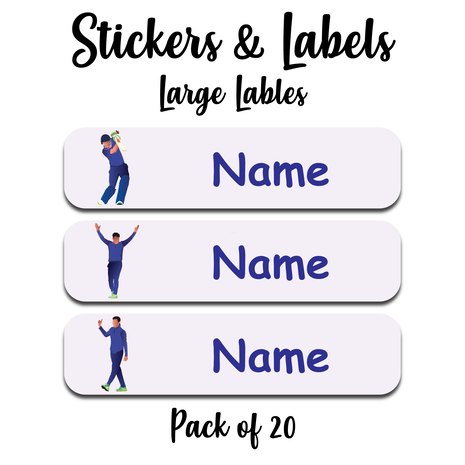 Ajooba - Cricket Light Purple Personalized Labels -Value pack of 108 labels
