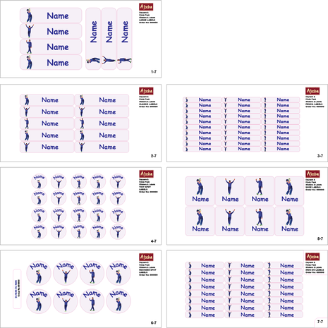 Ajooba - Cricket Light Purple Personalized Labels -Value pack of 108 labels