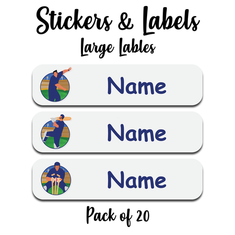 Ajooba - Cricket Light Gray01 Personalized Labels -Value pack of 108 labels