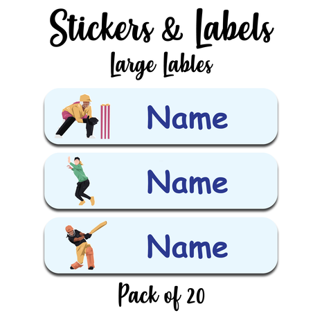 Ajooba - Cricket09 Light Blue Personalized Labels -Value pack of 108 labels