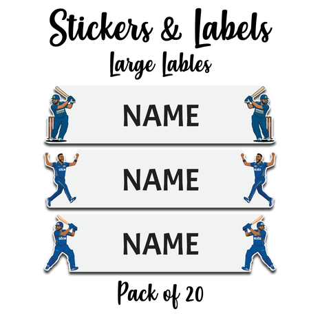 Ajooba - Cricket Light Gray Personalized Labels -Value pack of 108 labels