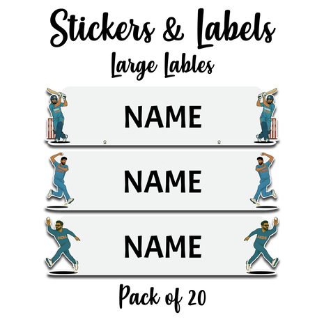 Ajooba - Cricket Light Gray Personalized Labels -Value pack of 108 labels