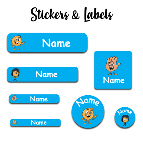 Ajooba - Emoji Movie Blue Personalized Labels -Value pack of 108 labels