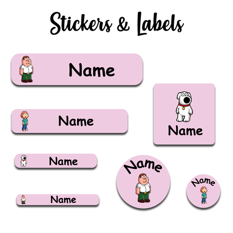 Ajooba - Funny Family Pink Personalized Labels -Value pack of 108 labels