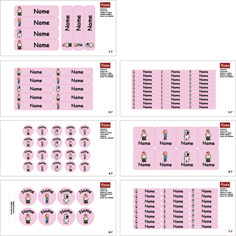 Ajooba - Funny Family Pink Personalized Labels -Value pack of 108 labels