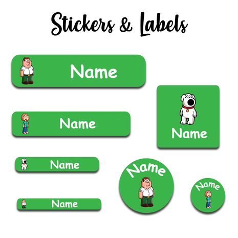 Ajooba - Funny Family Green Personalized Labels -Value pack of 108 labels