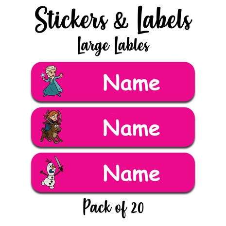 Ajooba - Ice  Princess Pink Personalized Labels -Value pack of 108 labels