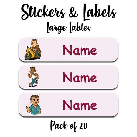 Ajooba -Video Game Series Light Purple  Personalized Labels -Value pack of 108 labels