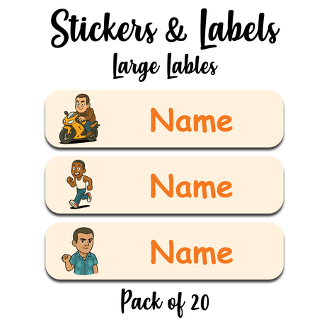 Ajooba -Video Game Series Light Orange Personalized Labels -Value pack of 108 labels