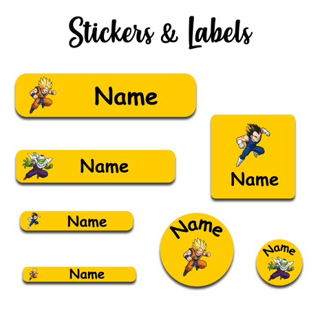 Ajooba - Monkey Tail Boy Yellow Personalized Labels -Value pack of 108 labels