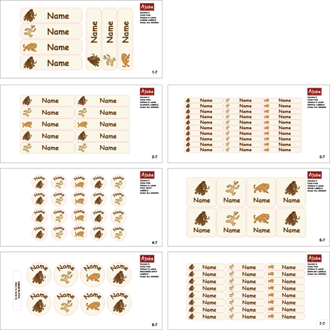 Ajooba - Ice Age Brown Personalized Labels -Value pack of 108 labels