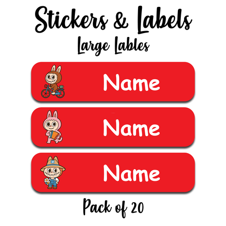 Ajooba - Smilling Doll04 Purple Personalized Labels -Value pack of 108 labels