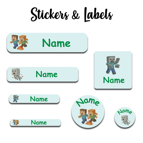 Ajooba - Vedio Game light Green Personalized Labels -Value pack of 108 labels