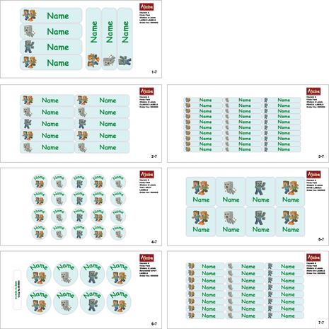 Ajooba - Vedio Game light Green Personalized Labels -Value pack of 108 labels