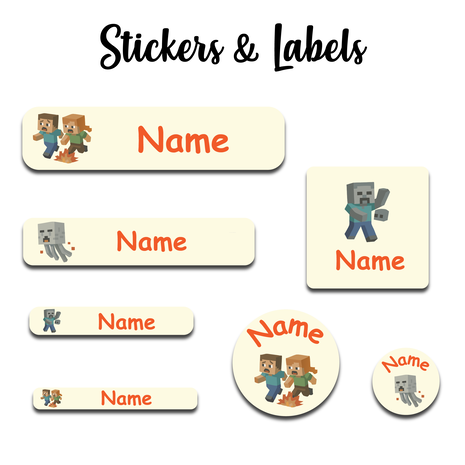 Ajooba - Vedio Game light yellow Personalized Labels -Value pack of 108 labels