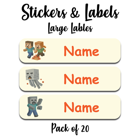 Ajooba - Vedio Game light yellow Personalized Labels -Value pack of 108 labels