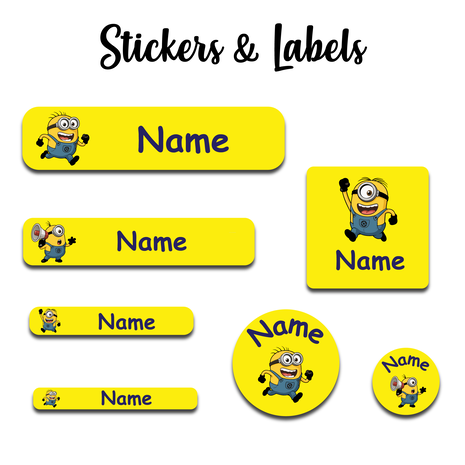 Ajooba - Adventur Movie Yellow Personalized Labels -Value pack of 108 labels