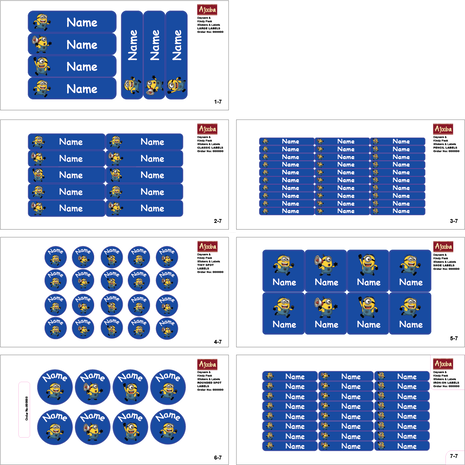 Ajooba - Adventur Movie Blue Personalized Labels -Value pack of 108 labels