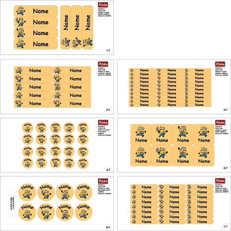 Ajooba - Adventur Movie Orange Personalized Labels -Value pack of 108 labels