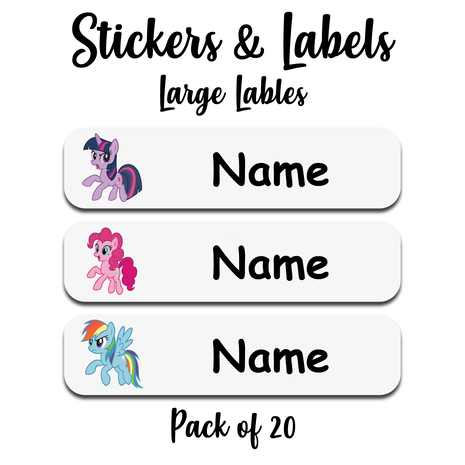 Ajooba - Pony Gray Personalized Labels -Value pack of 108 labels