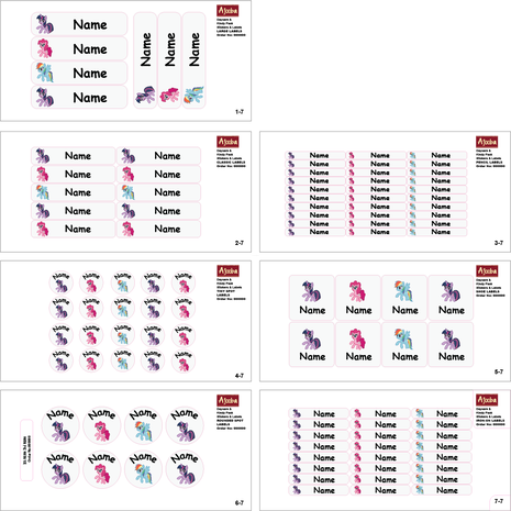 Ajooba - Pony Gray Personalized Labels -Value pack of 108 labels