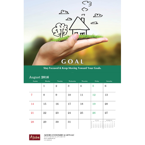 Goals Motivational Wall Calendar