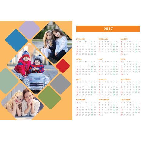 Poster Calendar Collage PCC 003 (3 Photos)
